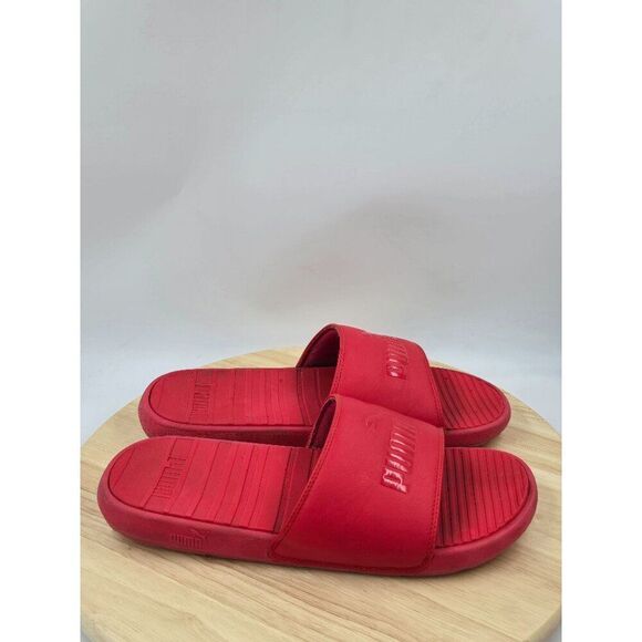 Puma Cool Cat Slides Flip Flop Sandals Red Mens Size 10 - Picture 3 of 8
